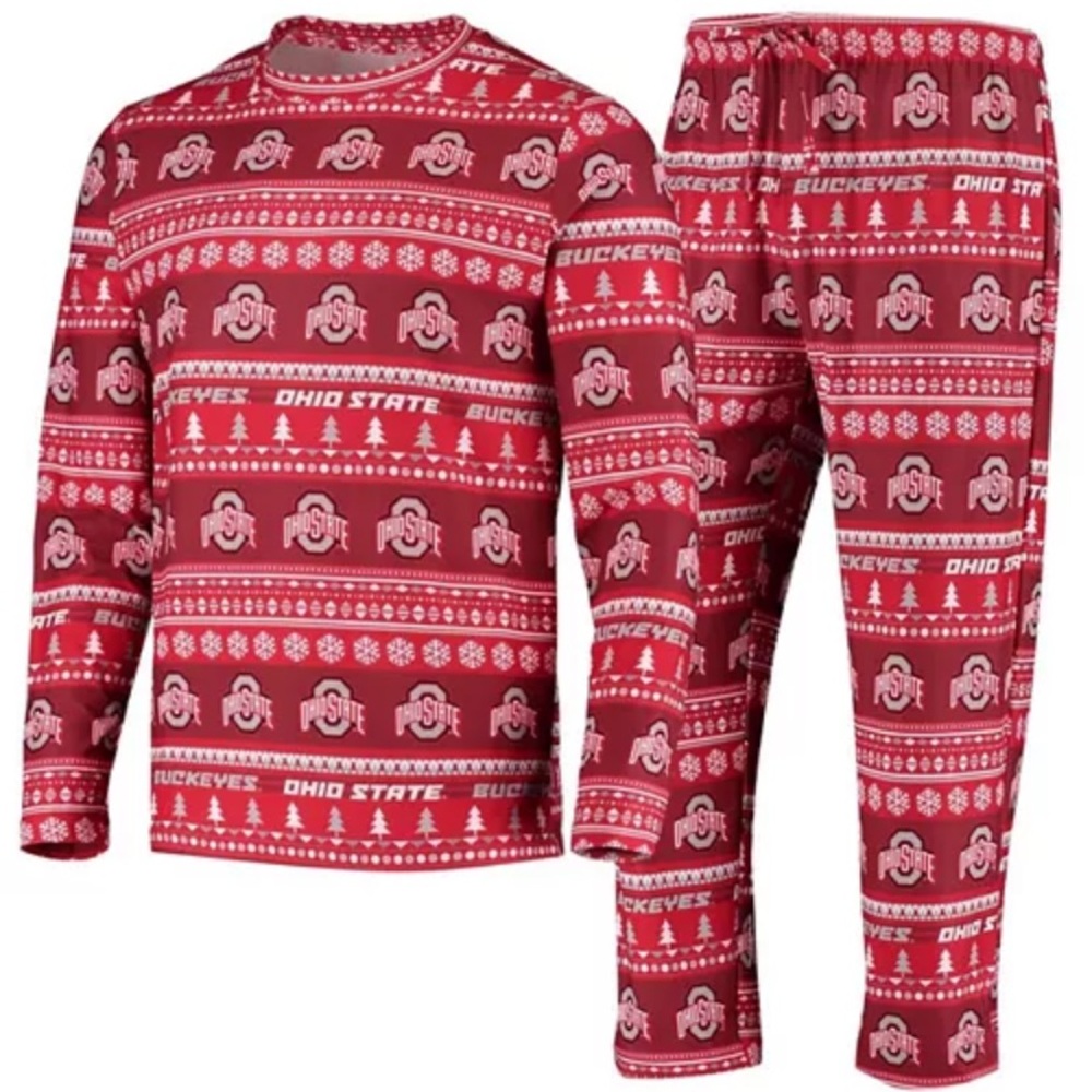 Concepts Sport Men's Ohio State Buckeyes Knit Long Sleeve Pajama Set Large